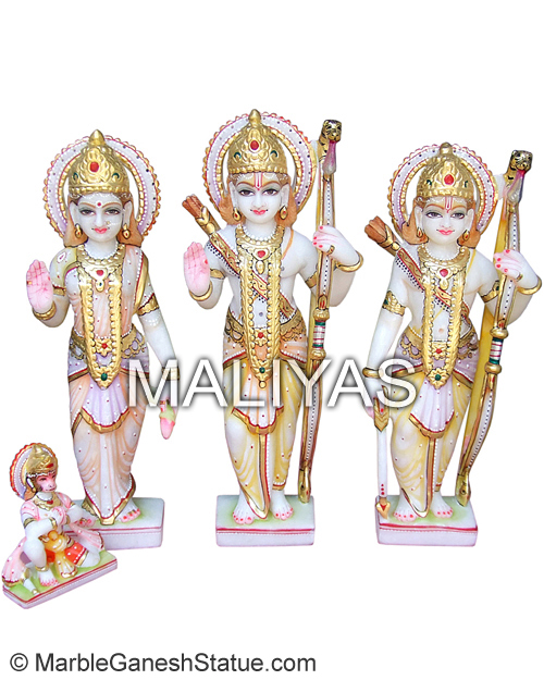 Beautiful Marble Ram Parivar Statue