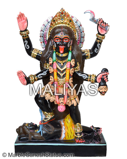 Black Marble Goddess Kali Statue