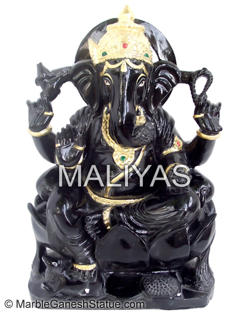 Black Stone Ganesh Statue
