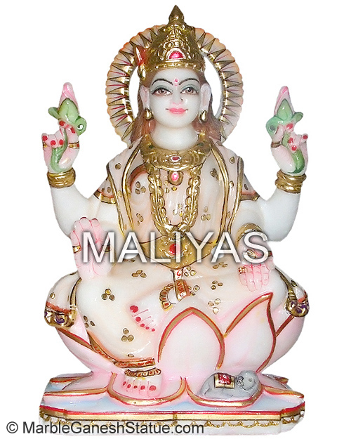 Colored Marble Lakshmi Statue