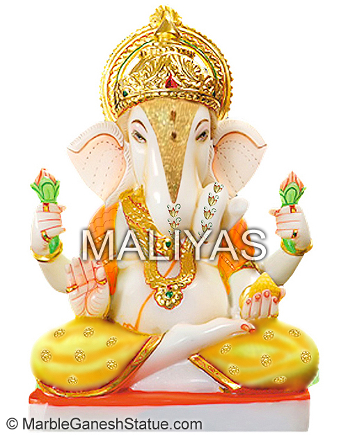 Marble Dagdu Ganesh Statue