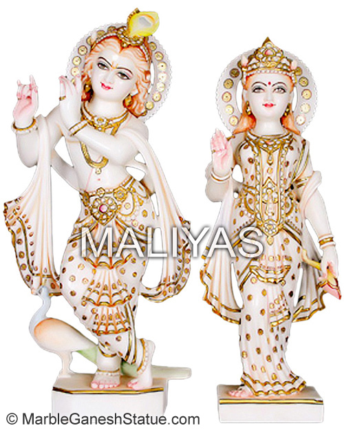 God Marble Statue Radha Krishna