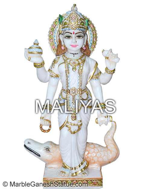 Goddess Marble Ganga Moorti