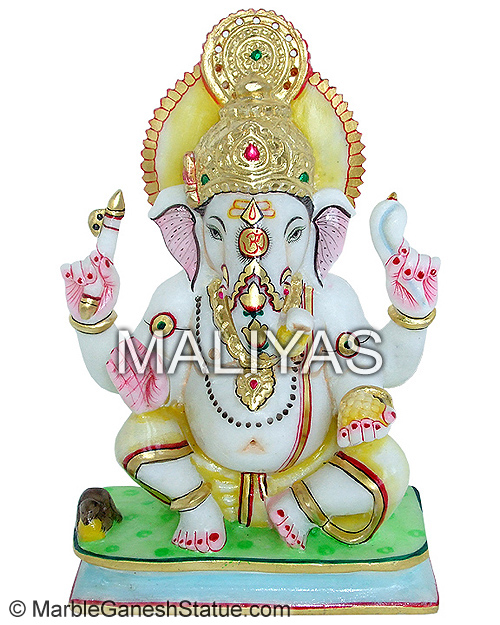 Gold Embossed Painted Lord Ganesha