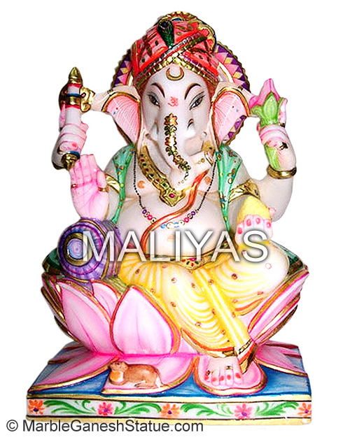 White Marble Stone Ganesh Statue