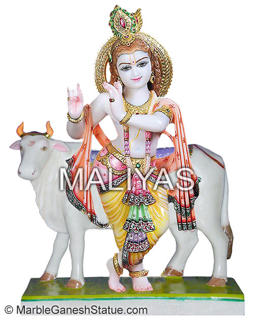 Marble Gau Gopal Statue