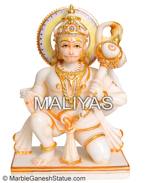 Marble Hanuman Ji Sitting Statue