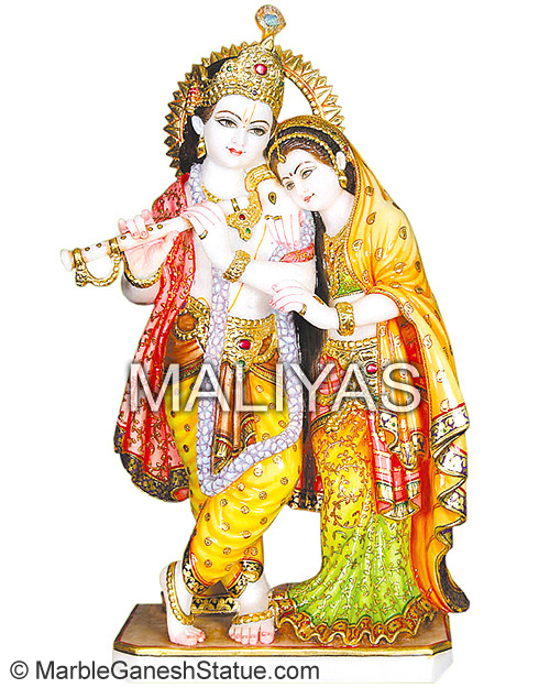 Marble Idol Radha Krishna Statue