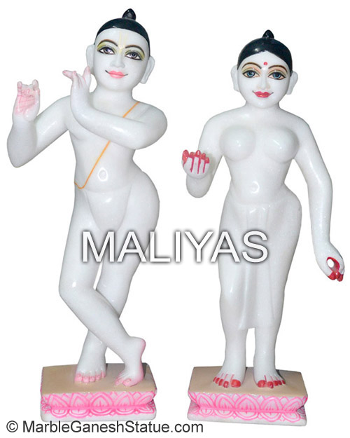 Marble Iskcon Radha Krishna Statue
