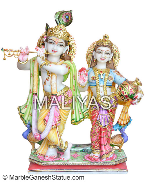 Marble Jugal Radha Krishna Statue