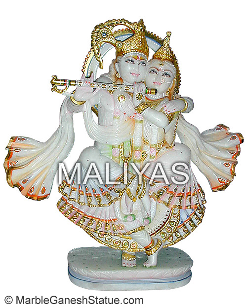 Marble Jugal Radha Krishna Statue
