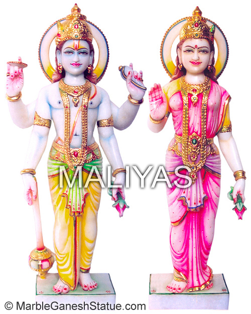 Marble Laxmi Narayan Statue