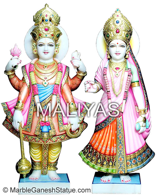 Marble Laxmi Narayan Statue