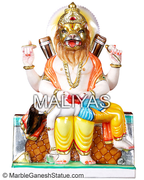 Marble Narsimha Statue