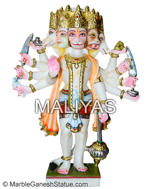 Marble Panchmuki Hanuman Statue