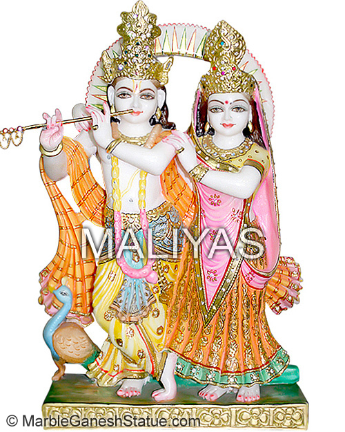 Marble Radha Krishna Statue