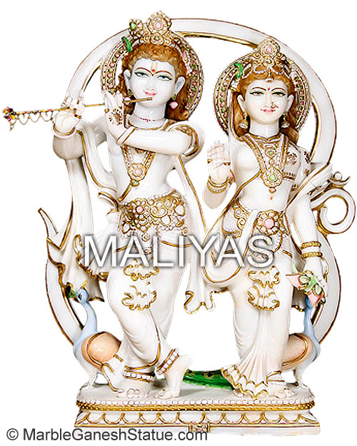 Marble Radha Krishna Statue