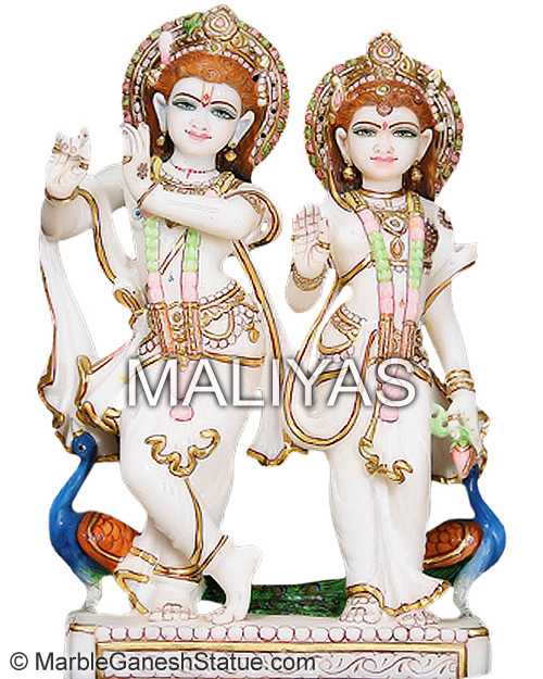 Marble Radha Krishna Statue