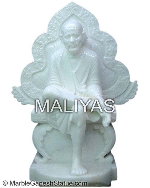 Marble Singhasan Sai Baba Statue