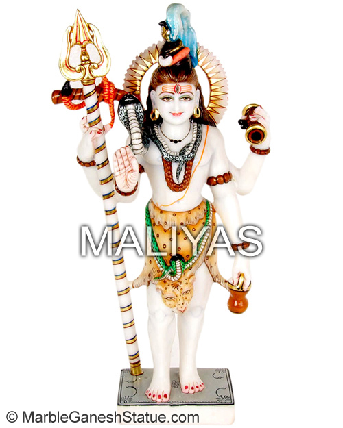 Marble Standing Shiva Statue