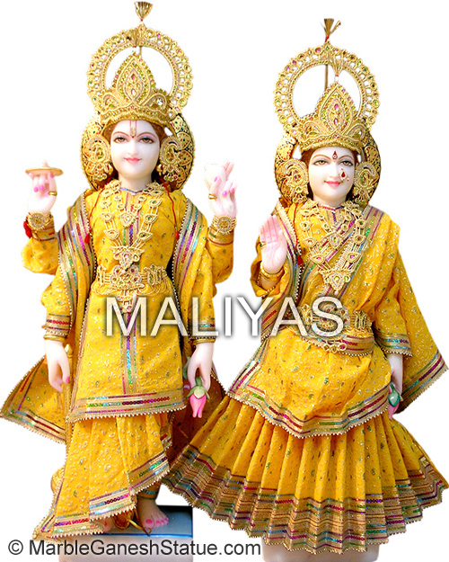 Marble Vishnu Laxmi Statue