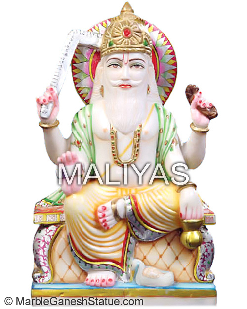 Marble Vishwakarma Statue