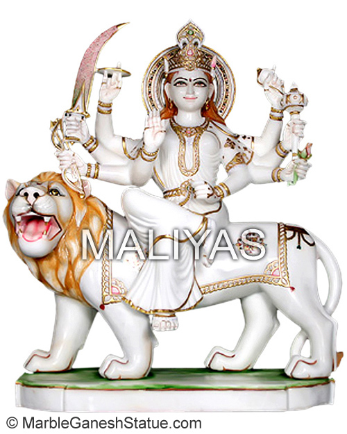 Marble White Durga Maa