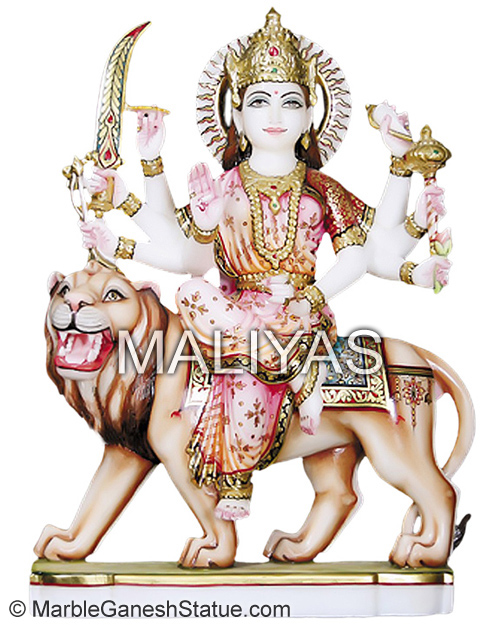 Marble White Durga Maa Murti