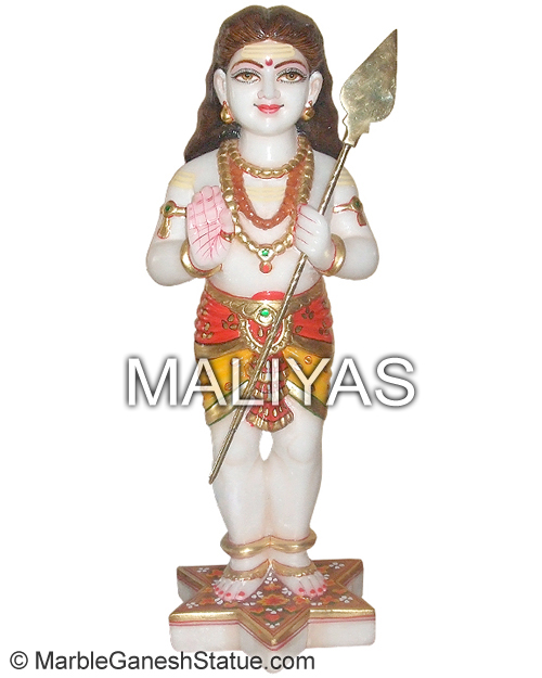 Marble lord Murugan statue