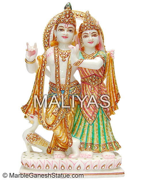 Radha Krishna Mable Statue