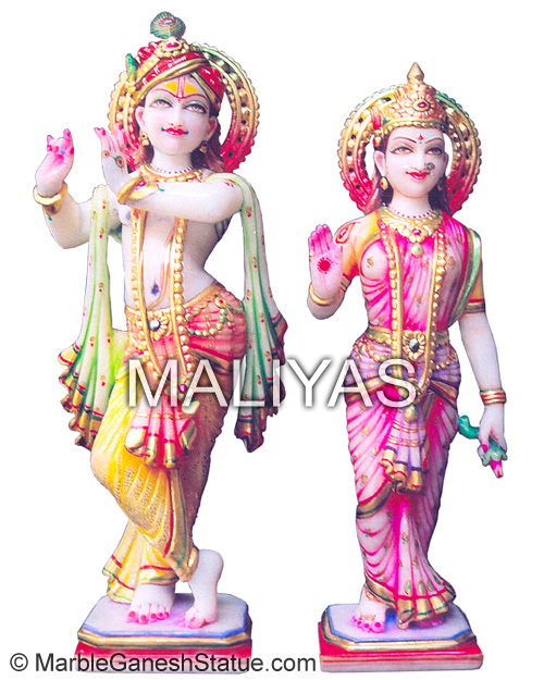 Radha Krishna Marble Statue