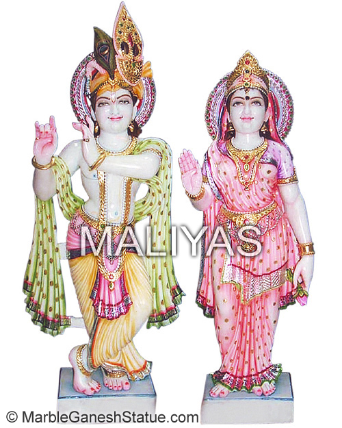 Radha Krishna Marble Statue