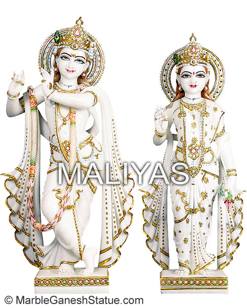 Religious Marble Statue Radha Krishna