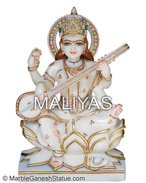 Saraswati Marble Statue
