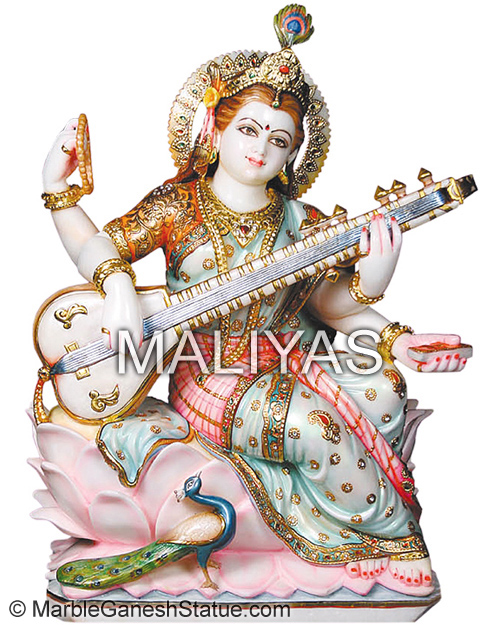 Saraswati Statue Colorful