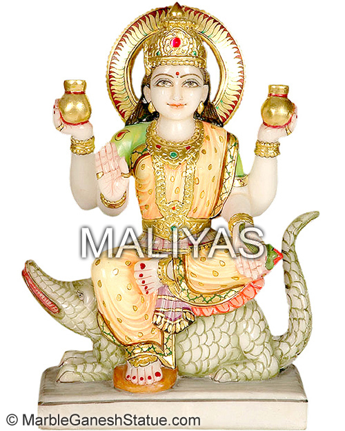 White Ganga Maa Statue Moorti