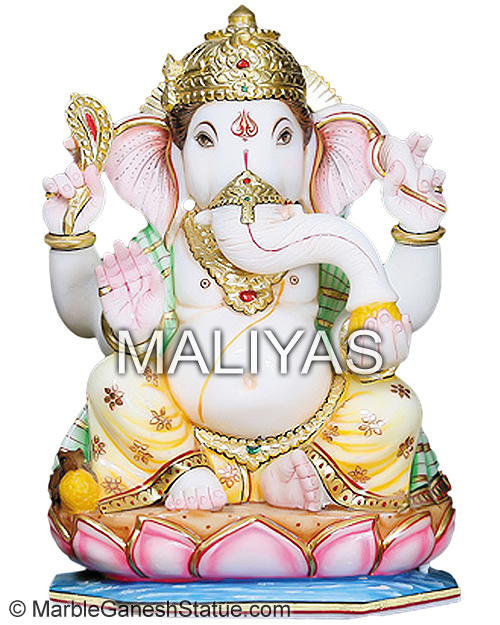 White Makarana Marble Ganesh