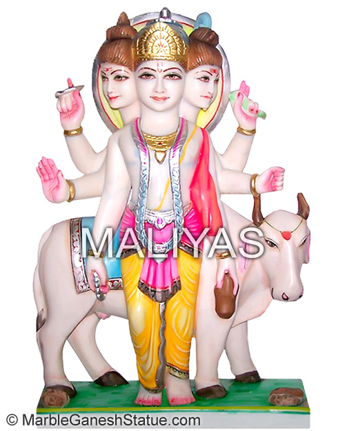 White Marble Dattatreya Statue