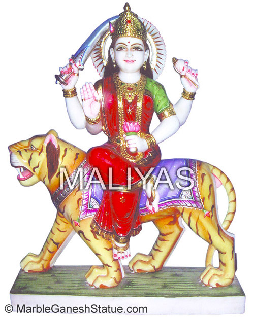 White Marble Durga Maa
