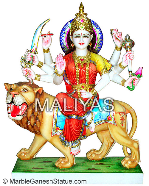 White Marble Durga Statue