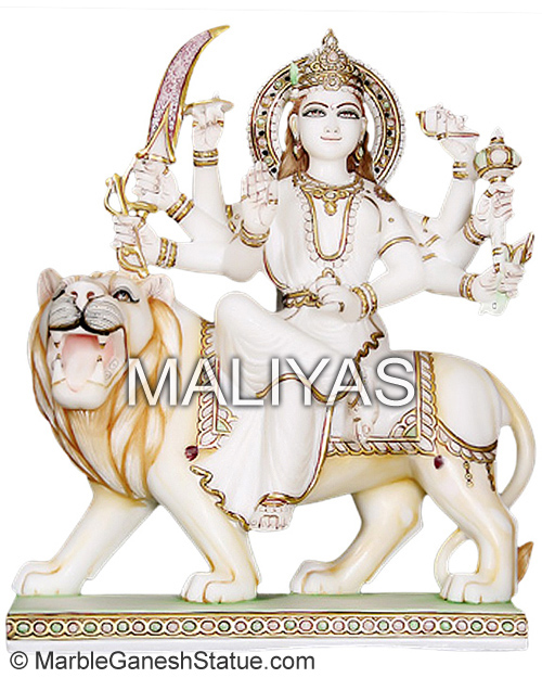 White Marble Durga Statue
