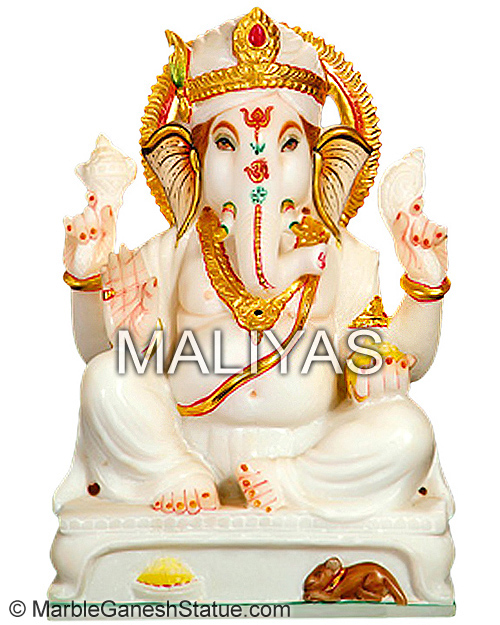 White Marble Ganesh Statue