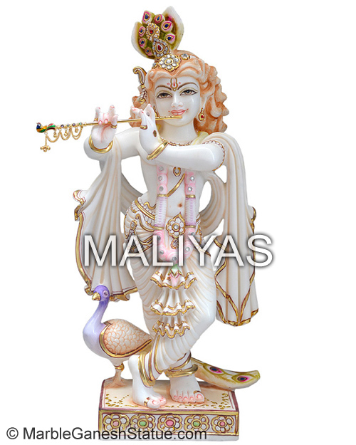 White Marble Krishna Statue