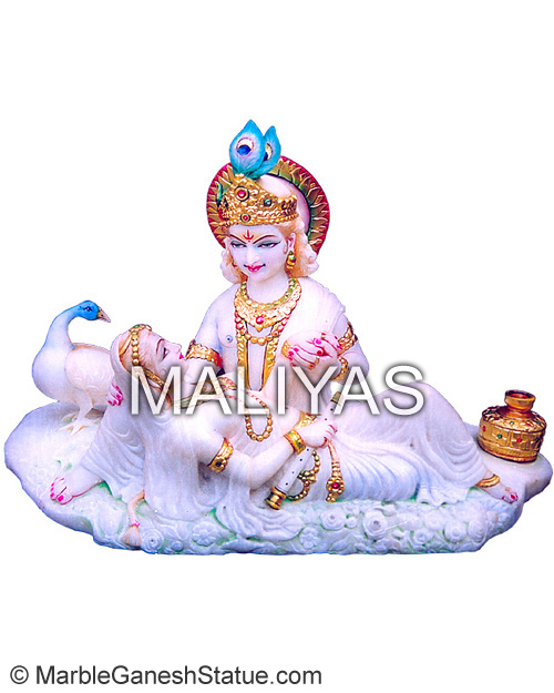 White Marble Radha Krishna Statues