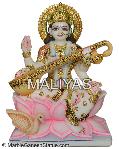 White Marble Saraswati Maa