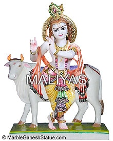 Marble Gau Gopal Statue