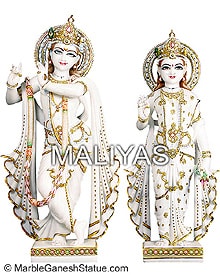 Religious Marble Statue Radha Krishna