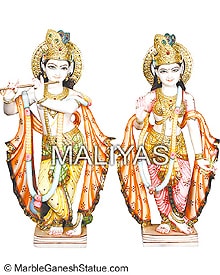 White Marble Statue Radha Krishna